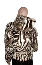 zebra jakke med hætte og lommer bag hotsjok 